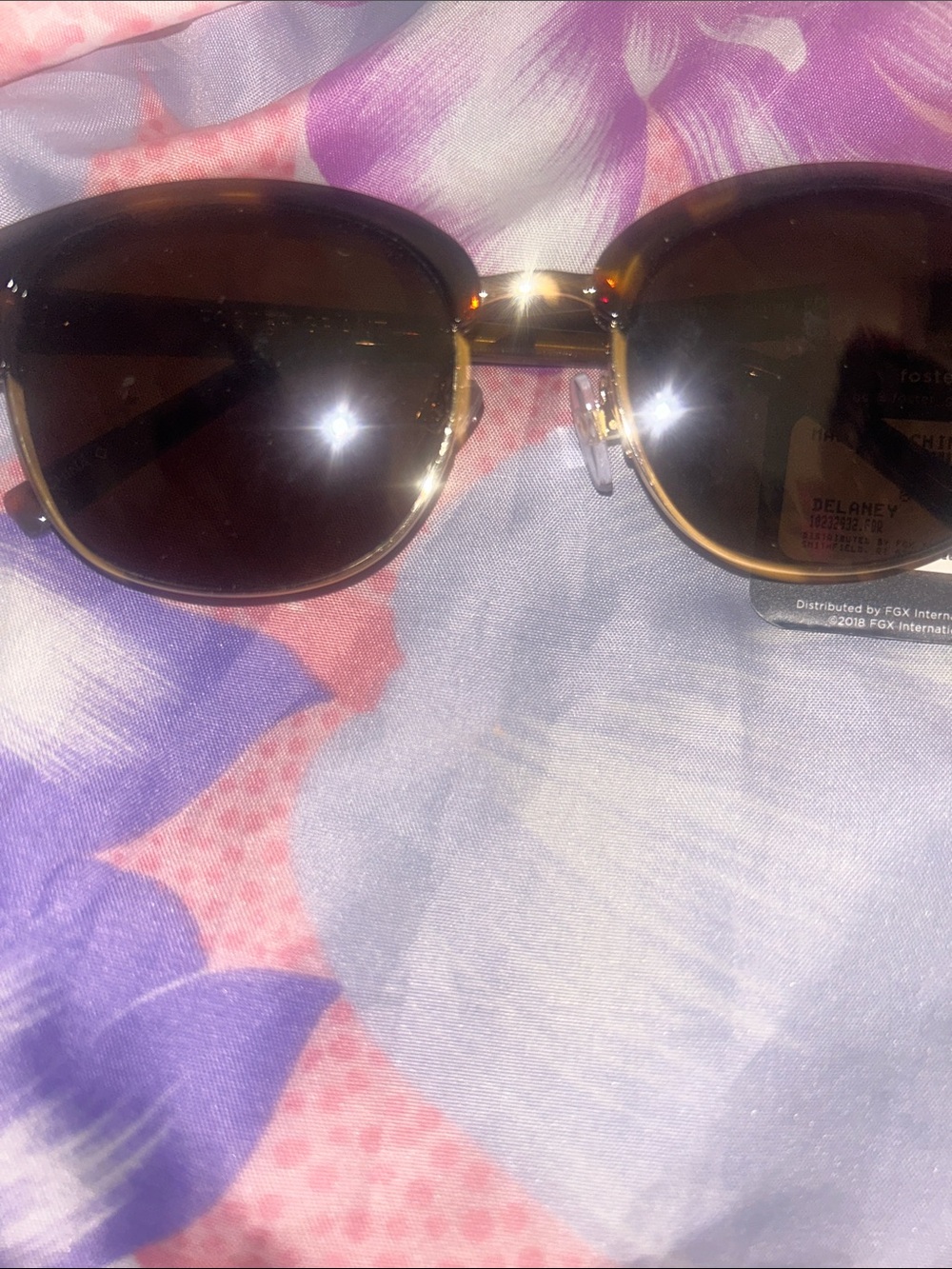 Foster Grant Gold Frame Sunglasses with Brown Lenses